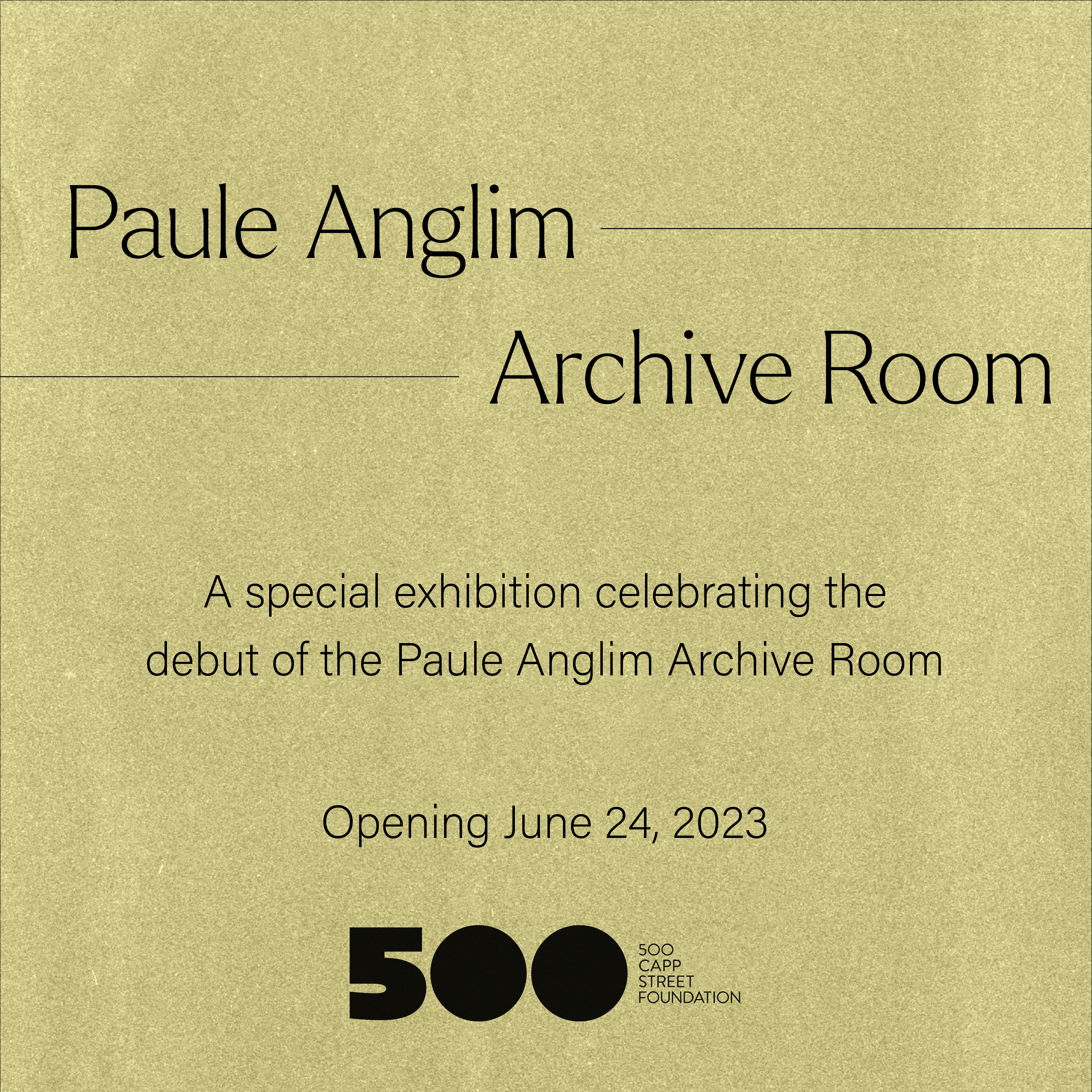 Launch of the Paule Anglim Archive Room